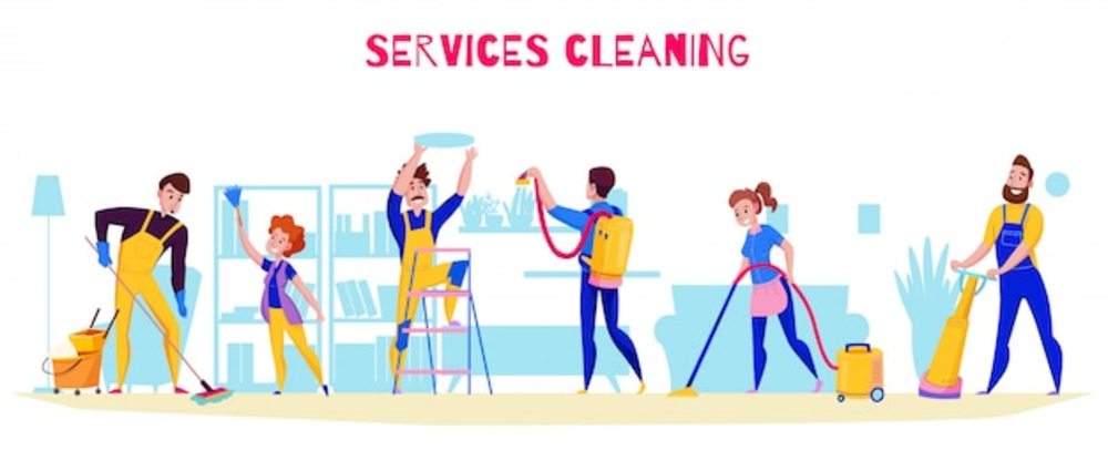 清洁服务专业职责提供平面水平组合与地板清洗抛光吸尘架除尘插图